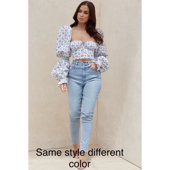 House of CB Bria High Rise Straight Leg Jeans Faded Black Stretch large - Picture 1 of 10